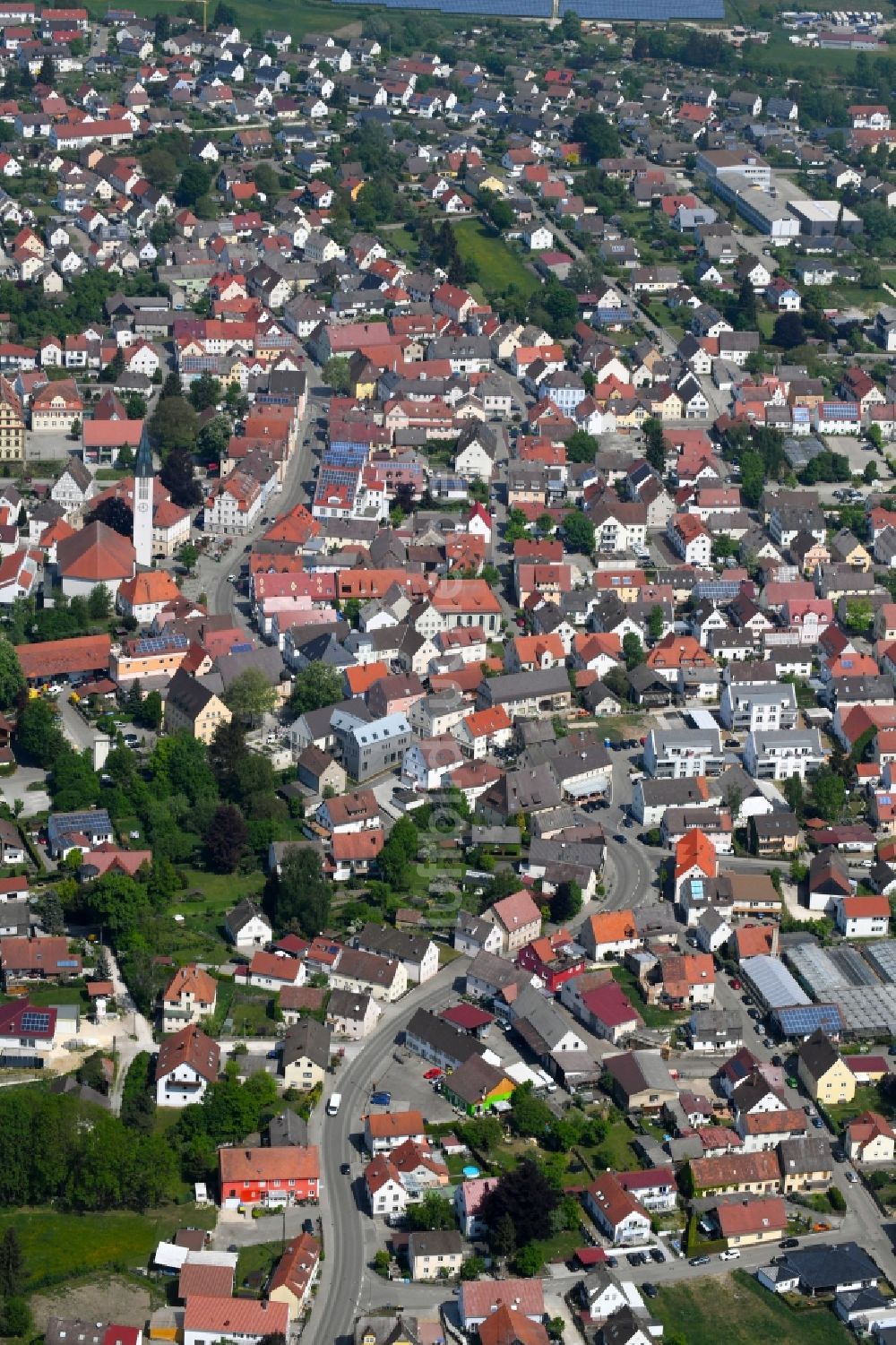 Luftbild Ichenhausen - Stadtansicht vom Innenstadtbereich in Ichenhausen im Bundesland Bayern, Deutschland