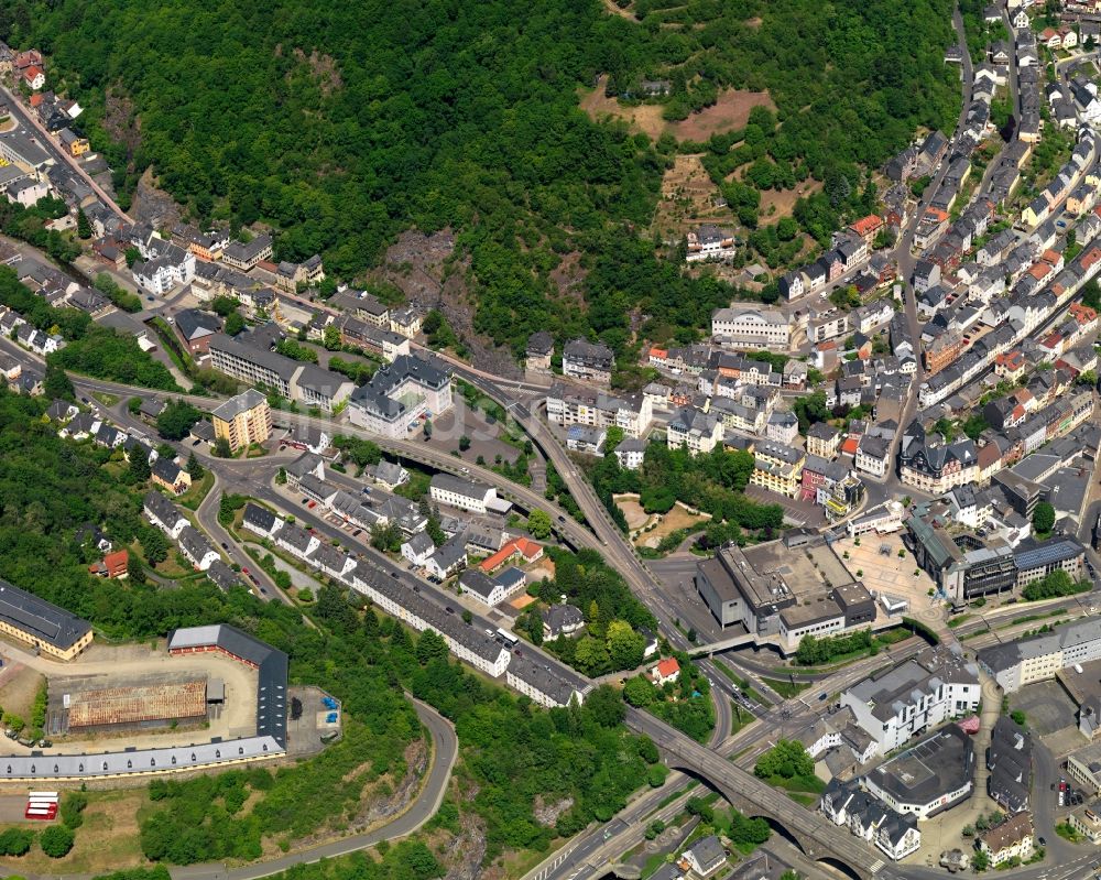 Idar-Oberstein von oben - Stadtansicht vom Innenstadtbereich in Idar-Oberstein im Bundesland Rheinland-Pfalz