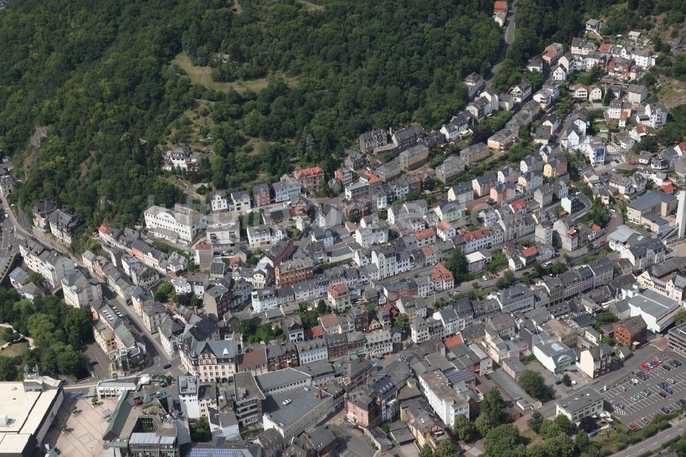 Luftaufnahme Idar-Oberstein - Stadtansicht vom Innenstadtbereich in Idar-Oberstein im Bundesland Rheinland-Pfalz, Deutschland