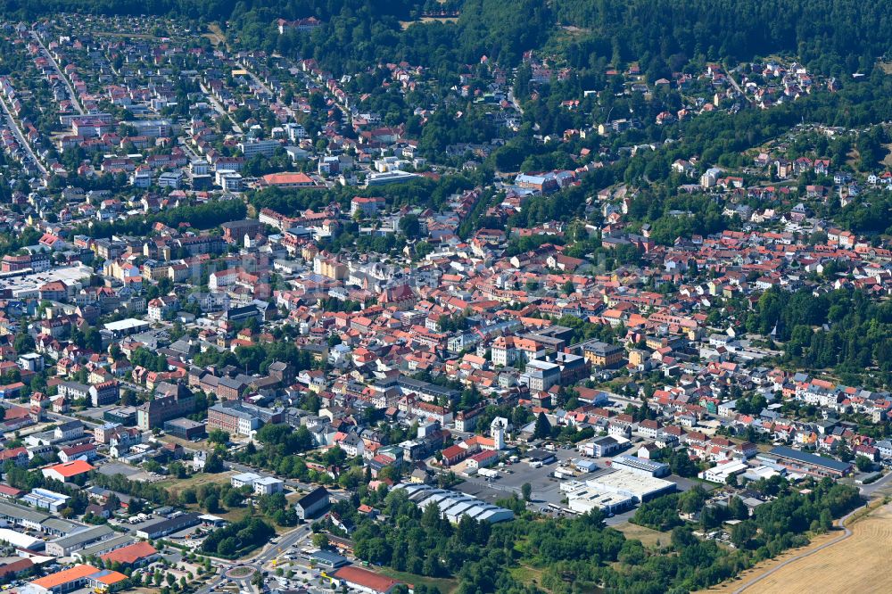 Ilmenau von oben - Stadtansicht vom Innenstadtbereich in Ilmenau im Bundesland Thüringen, Deutschland