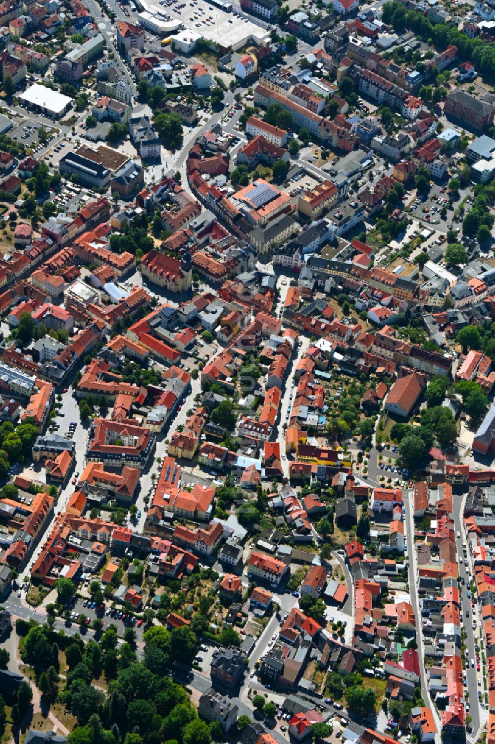 Luftbild Ilmenau - Stadtansicht vom Innenstadtbereich in Ilmenau im Bundesland Thüringen, Deutschland