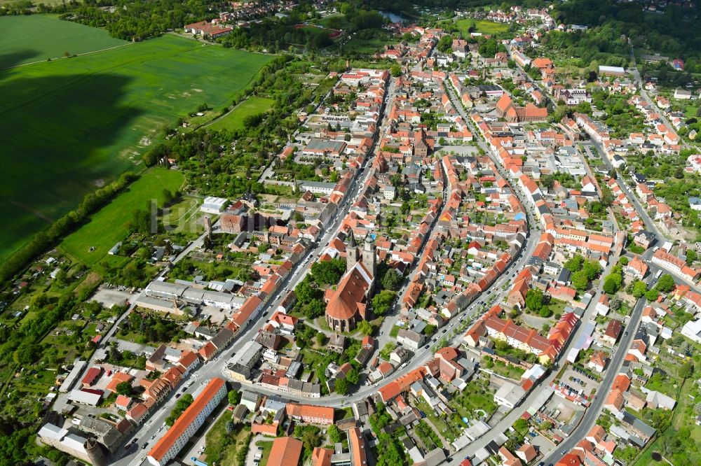 Jüterbog aus der Vogelperspektive: Stadtansicht vom Innenstadtbereich in Jüterbog im Bundesland Brandenburg, Deutschland