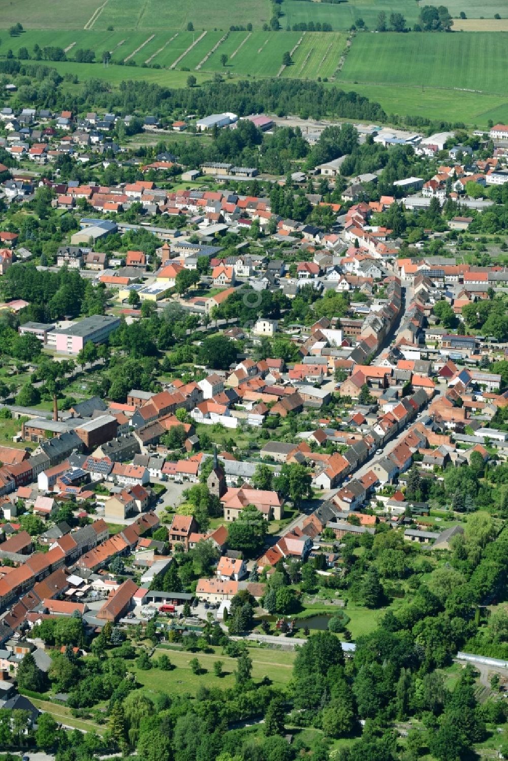 Luftaufnahme Kalbe (Milde) - Stadtansicht vom Innenstadtbereich in Kalbe (Milde) im Bundesland Sachsen-Anhalt, Deutschland