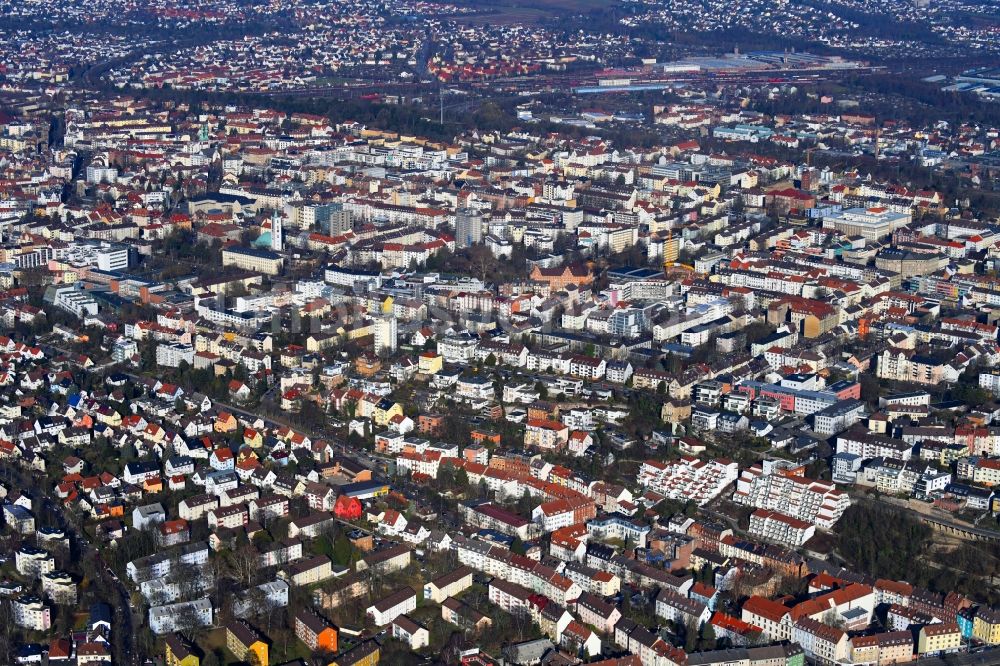 Luftbild Kassel - Stadtansicht vom Innenstadtbereich in Kassel im Bundesland Hessen, Deutschland