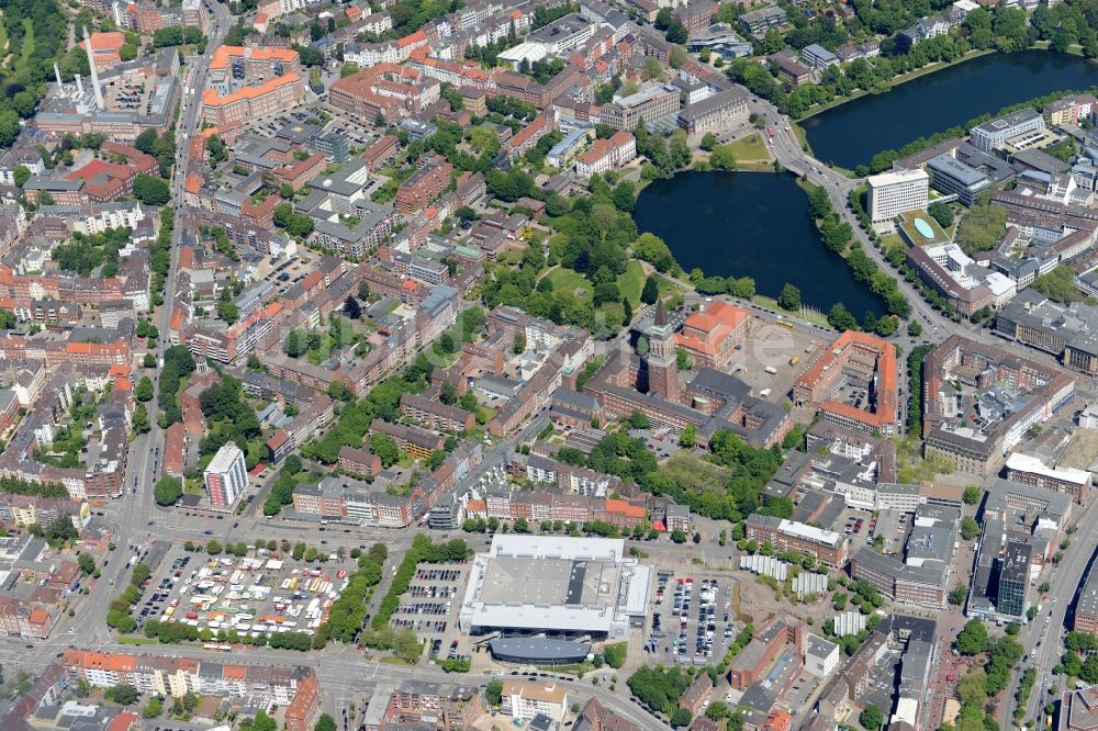 Kiel von oben - Stadtansicht vom Innenstadtbereich in Kiel im Bundesland Schleswig-Holstein