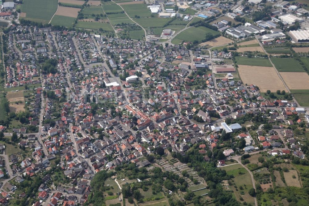 Kippenheim aus der Vogelperspektive: Stadtansicht vom Innenstadtbereich in Kippenheim im Bundesland Baden-Württemberg