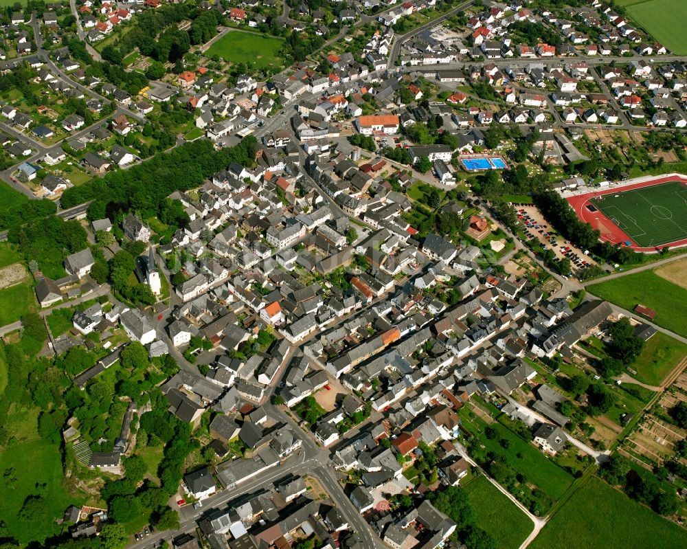 Luftaufnahme Kirberg - Stadtansicht vom Innenstadtbereich in Kirberg im Bundesland Hessen, Deutschland