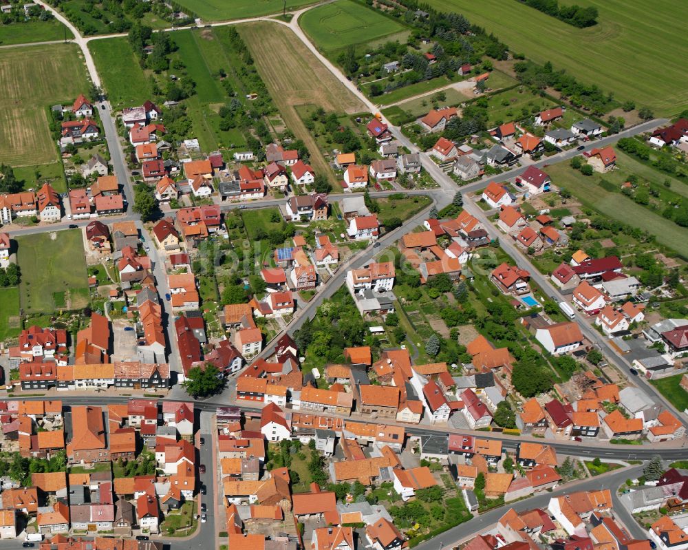 Kirchworbis von oben - Stadtansicht vom Innenstadtbereich in Kirchworbis im Bundesland Thüringen, Deutschland