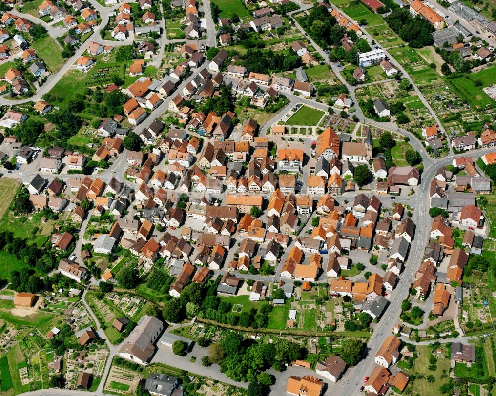 Luftbild Kleingartach - Stadtansicht vom Innenstadtbereich in Kleingartach im Bundesland Baden-Württemberg, Deutschland