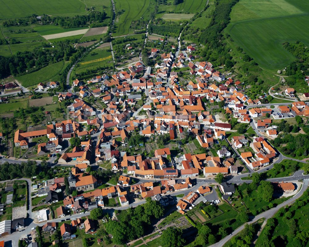 Luftaufnahme Kreuzebra - Stadtansicht vom Innenstadtbereich in Kreuzebra im Bundesland Thüringen, Deutschland