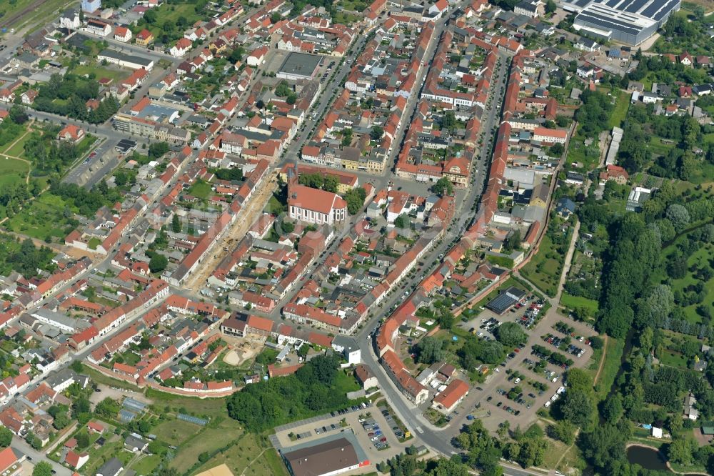 Kyritz aus der Vogelperspektive: Stadtansicht vom Innenstadtbereich in Kyritz im Bundesland Brandenburg