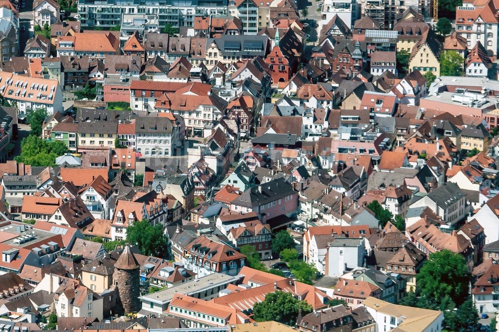 Lahr/Schwarzwald von oben - Stadtansicht vom Innenstadtbereich in Lahr/Schwarzwald im Bundesland Baden-Württemberg, Deutschland