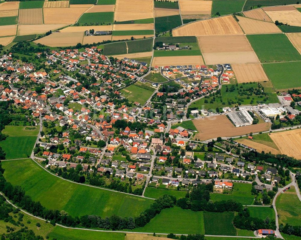 Langenbeutingen von oben - Stadtansicht vom Innenstadtbereich in Langenbeutingen im Bundesland Baden-Württemberg, Deutschland