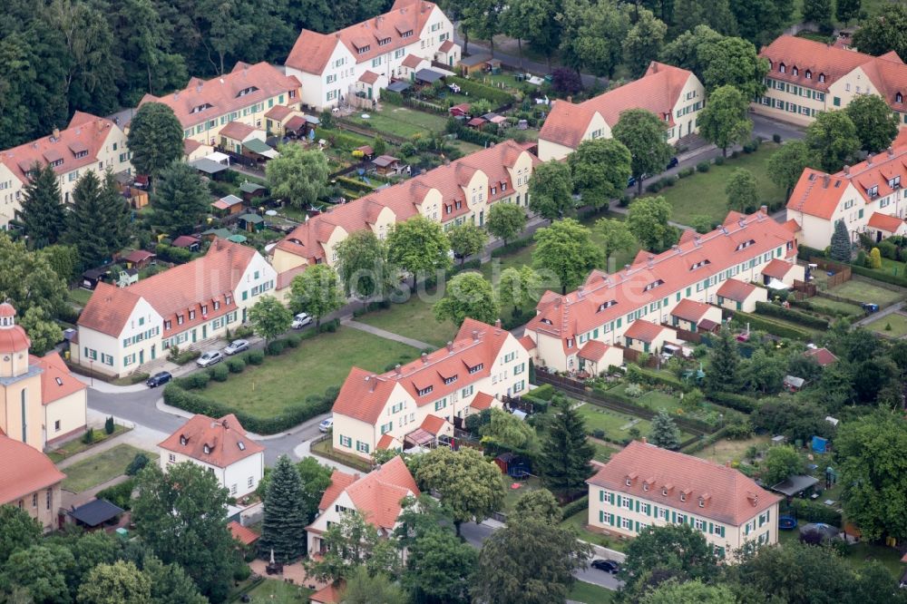 Lauta von oben - Stadtansicht vom Innenstadtbereich in Lauta im Bundesland Sachsen