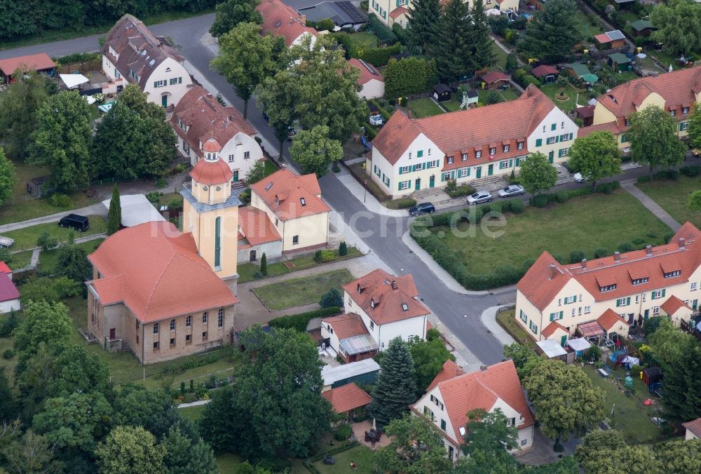 Lauta von oben - Stadtansicht vom Innenstadtbereich in Lauta im Bundesland Sachsen