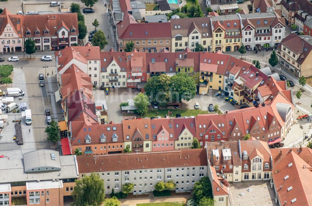 Lübben (Spreewald) aus der Vogelperspektive: Stadtansicht vom Innenstadtbereich in Lübben (Spreewald) im Bundesland Brandenburg