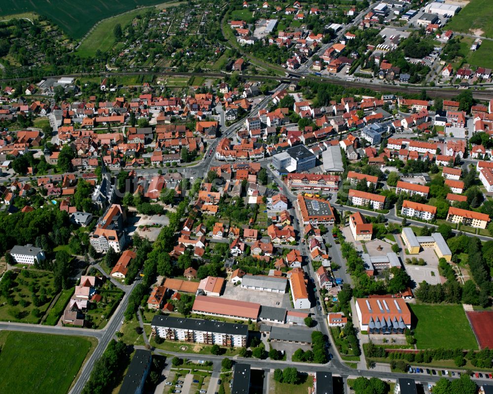 Luftaufnahme Leinefelde - Stadtansicht vom Innenstadtbereich in Leinefelde im Bundesland Thüringen, Deutschland