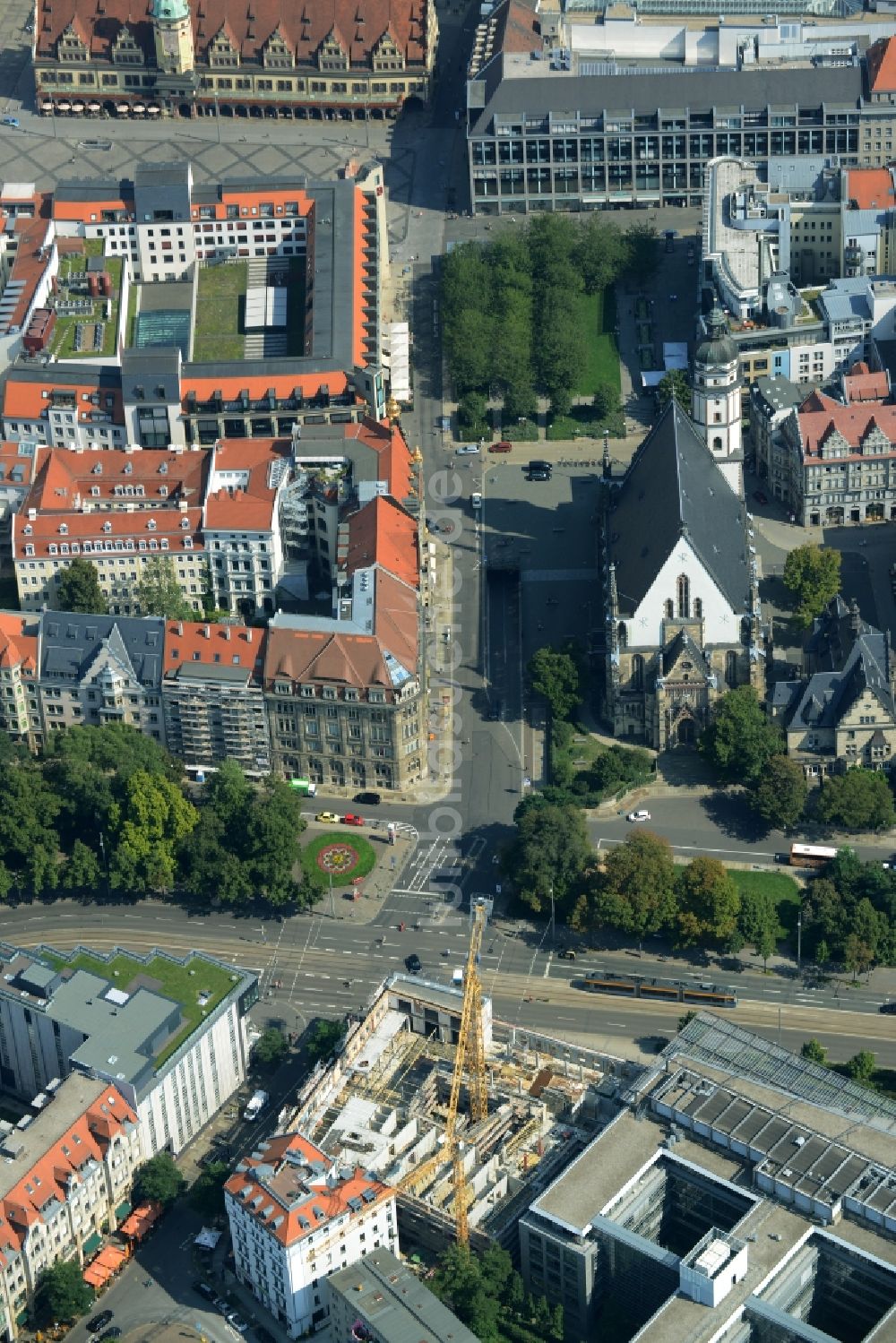 Luftbild Leipzig - Stadtansicht vom Innenstadtbereich in Leipzig im Bundesland Sachsen