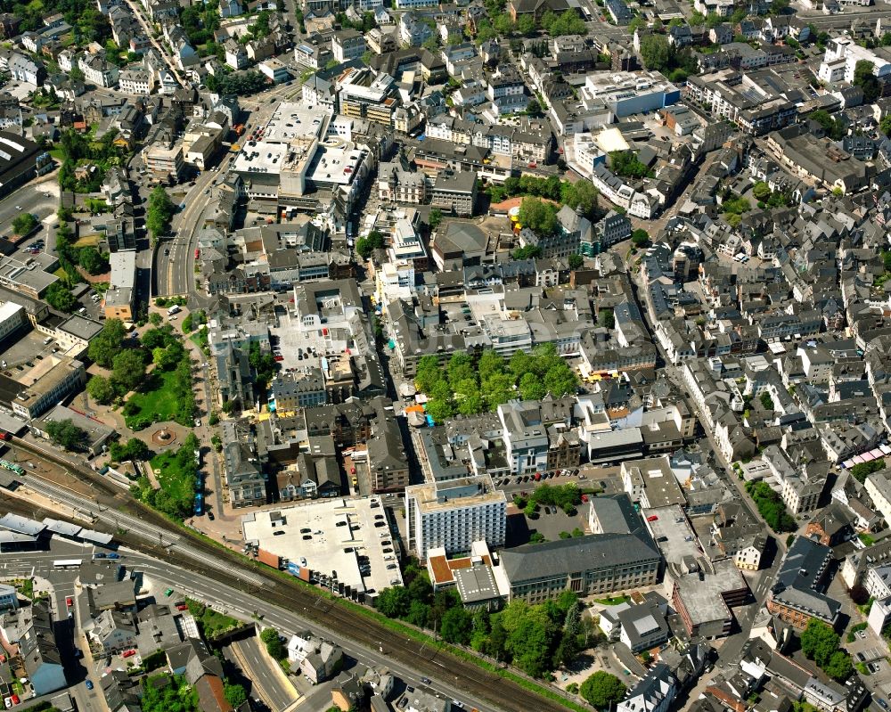 Limburg an der Lahn aus der Vogelperspektive: Stadtansicht vom Innenstadtbereich in Limburg an der Lahn im Bundesland Hessen, Deutschland