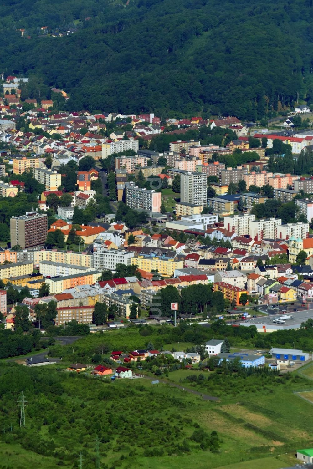 Luftbild Litvínov - Leutensdorf - Stadtansicht vom Innenstadtbereich in Litvínov - Leutensdorf in Ustecky kraj - Aussiger Region, Tschechien