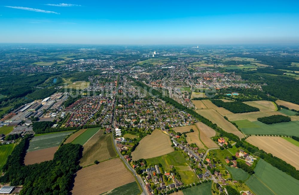 Lünen von oben - Stadtansicht vom Innenstadtbereich in Lünen im Bundesland Nordrhein-Westfalen