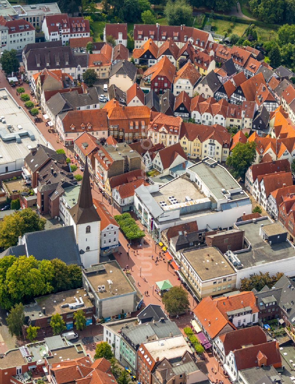 Luftbild Lünen - Stadtansicht vom Innenstadtbereich in Lünen im Bundesland Nordrhein-Westfalen, Deutschland