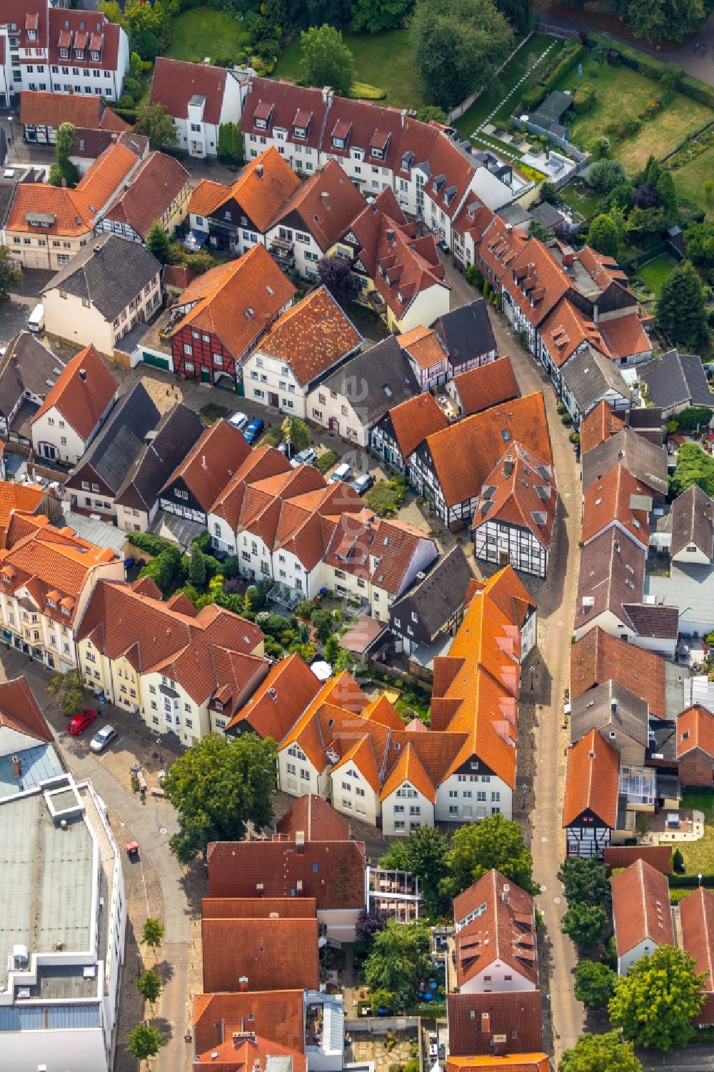 Luftaufnahme Lünen - Stadtansicht vom Innenstadtbereich in Lünen im Bundesland Nordrhein-Westfalen, Deutschland