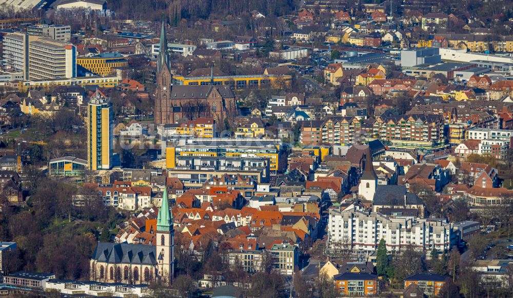 Luftaufnahme Lünen - Stadtansicht vom Innenstadtbereich in Lünen im Bundesland Nordrhein-Westfalen, Deutschland