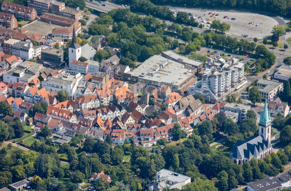 Luftaufnahme Lünen - Stadtansicht vom Innenstadtbereich in Lünen im Bundesland Nordrhein-Westfalen, Deutschland