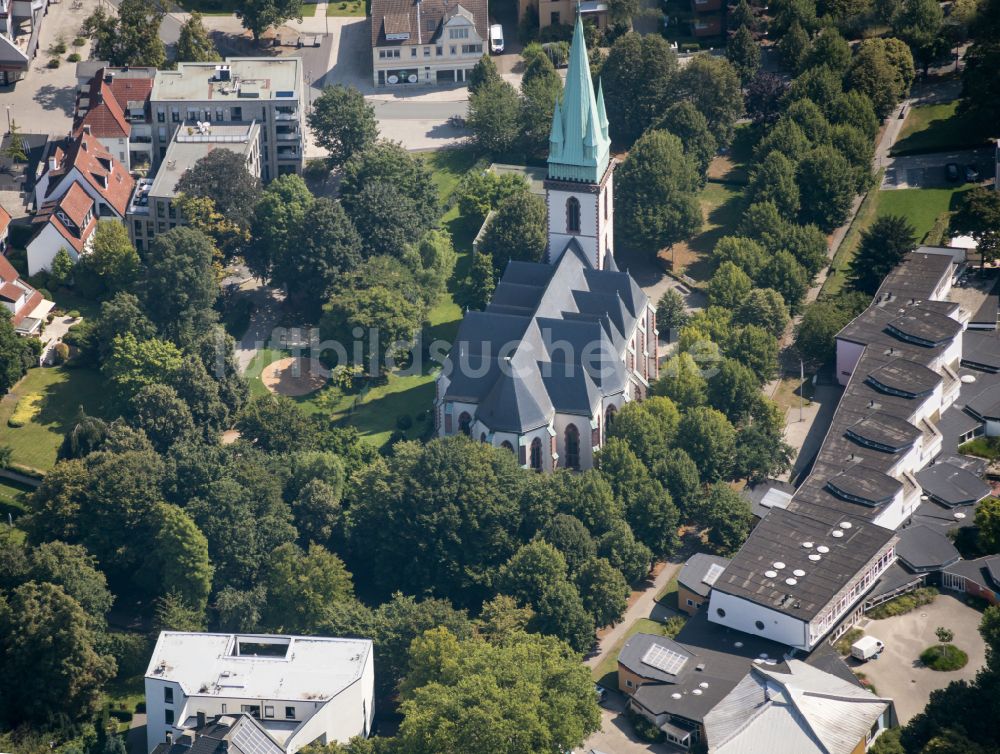 Lünen von oben - Stadtansicht vom Innenstadtbereich in Lünen im Bundesland Nordrhein-Westfalen, Deutschland