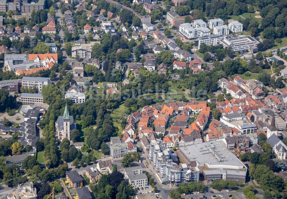 Lünen aus der Vogelperspektive: Stadtansicht vom Innenstadtbereich in Lünen im Bundesland Nordrhein-Westfalen, Deutschland