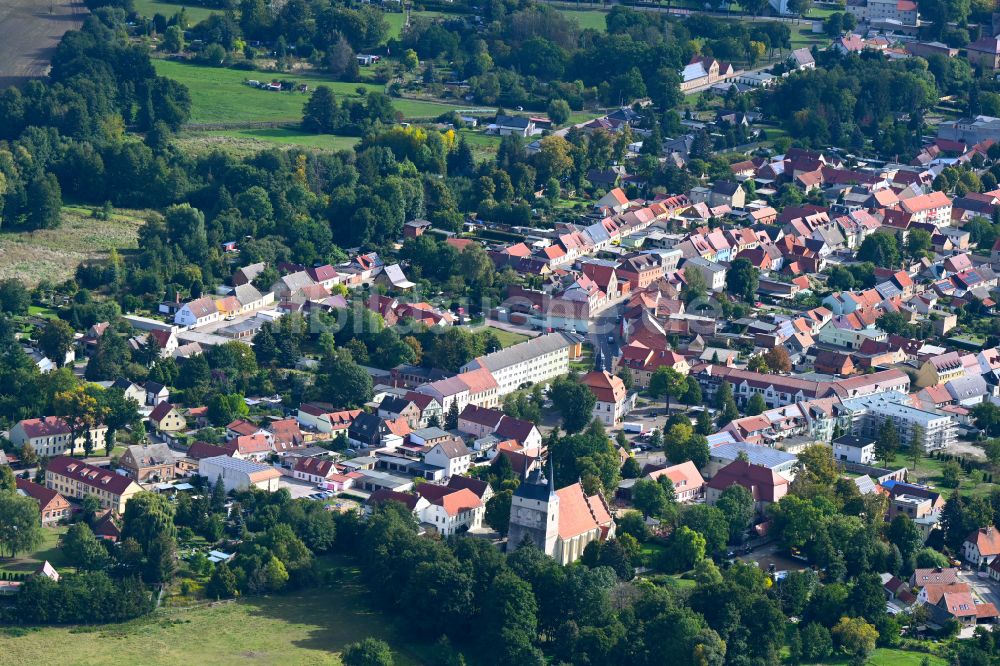 Loburg aus der Vogelperspektive: Stadtansicht vom Innenstadtbereich in Loburg im Bundesland Sachsen-Anhalt, Deutschland