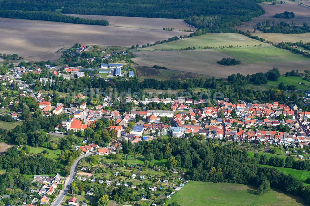 Luftaufnahme Loburg - Stadtansicht vom Innenstadtbereich in Loburg im Bundesland Sachsen-Anhalt, Deutschland