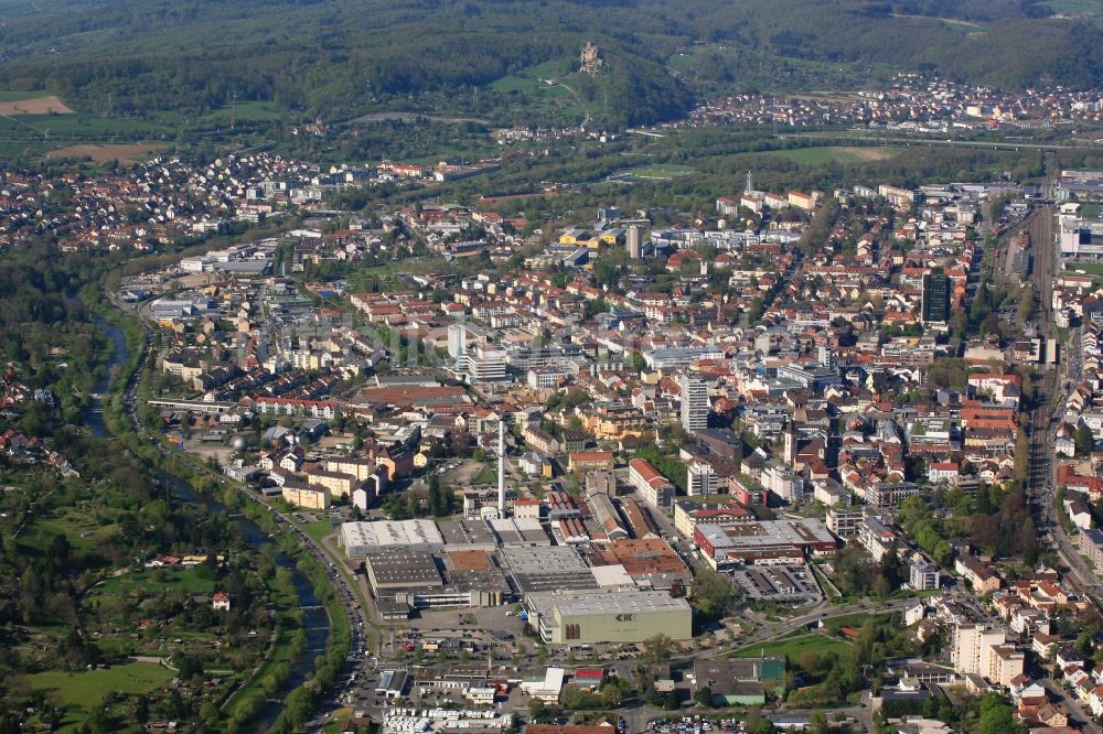 Luftaufnahme Lörrach - Stadtansicht vom Innenstadtbereich in Lörrach im Bundesland Baden-Württemberg