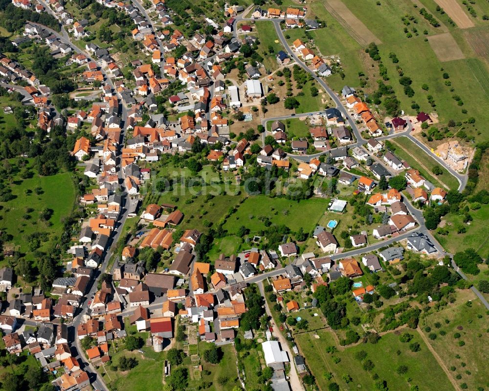 Lützel-Wiebelsbach aus der Vogelperspektive: Stadtansicht vom Innenstadtbereich in Lützel-Wiebelsbach im Bundesland Hessen, Deutschland