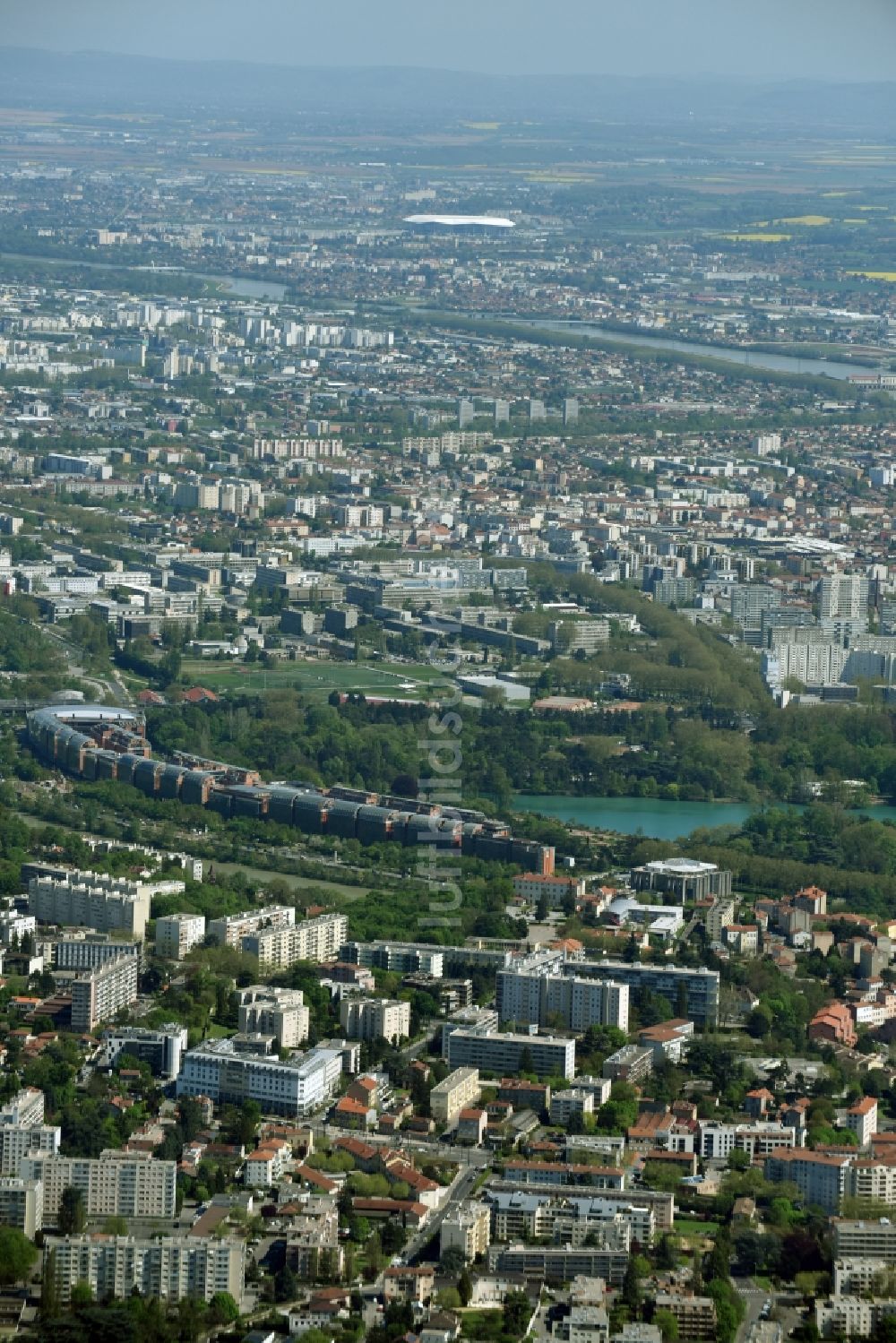 Luftaufnahme Lyon - Stadtansicht vom Innenstadtbereich in Lyon in Auvergne Rhone-Alpes, Frankreich