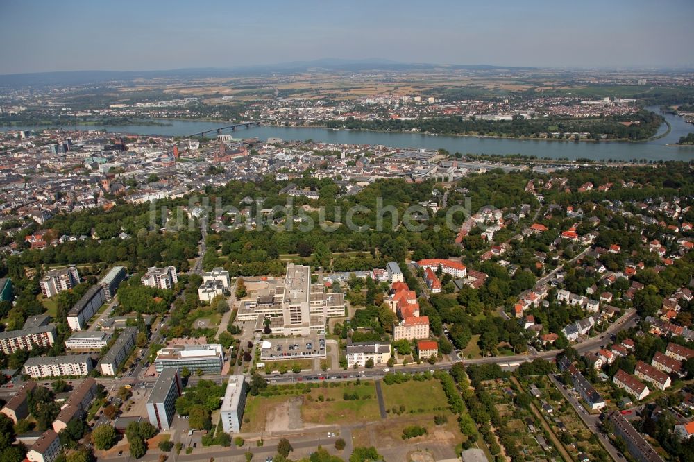 Mainz aus der Vogelperspektive: Stadtansicht vom Innenstadtbereich in Mainz im Bundesland Rheinland-Pfalz