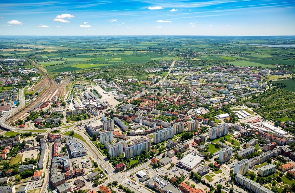 Luftaufnahme Malbork Marienburg - Stadtansicht vom Innenstadtbereich in Malbork Marienburg in Pomorskie, Polen