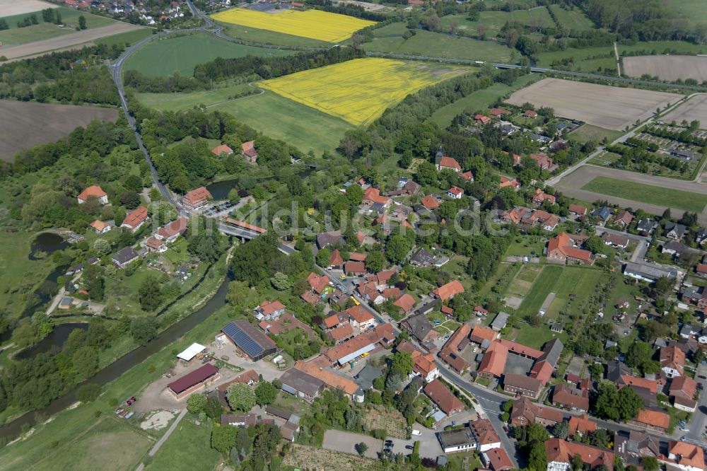 Luftaufnahme Meinersen - Stadtansicht vom Innenstadtbereich in Meinersen im Bundesland Niedersachsen, Deutschland