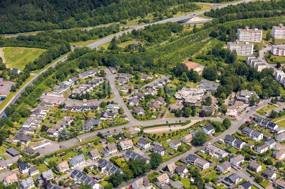 Luftaufnahme Meschede - Stadtansicht vom Innenstadtbereich in Meschede im Bundesland Nordrhein-Westfalen, Deutschland