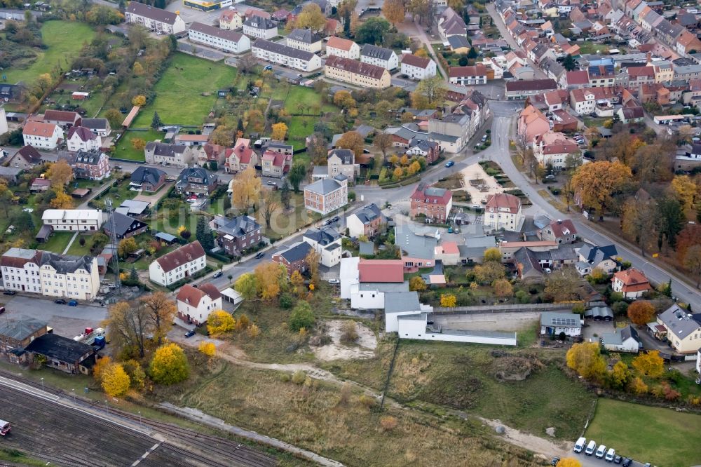 Meyenburg von oben - Stadtansicht vom Innenstadtbereich in Meyenburg im Bundesland Brandenburg, Deutschland