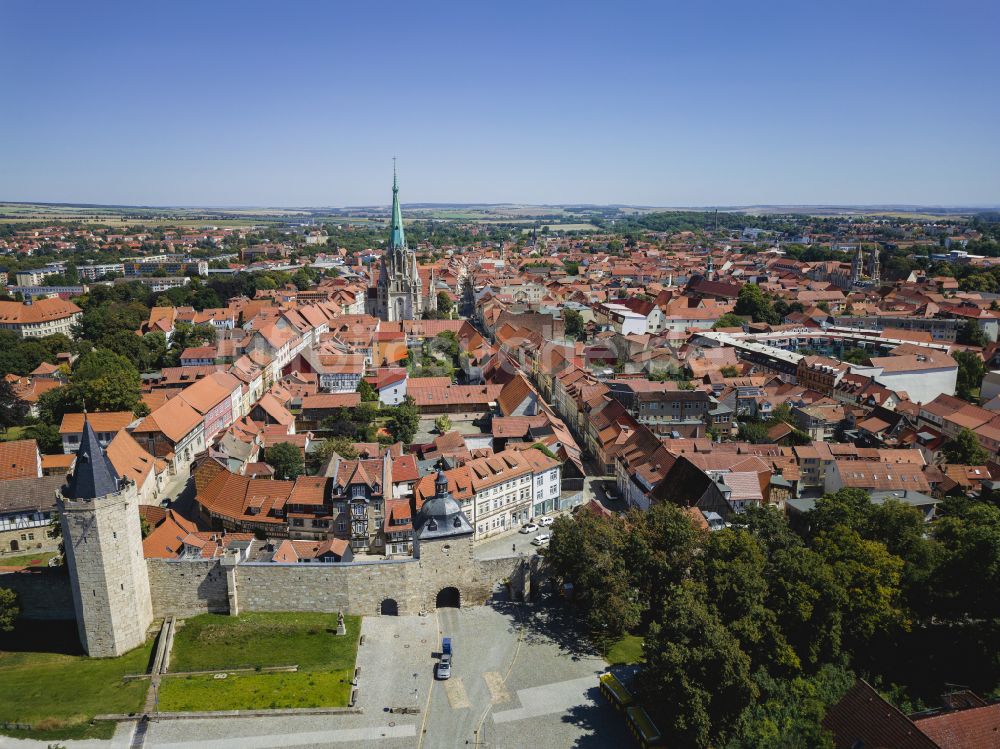 Luftaufnahme Mühlhausen - Stadtansicht vom Innenstadtbereich in Mühlhausen im Bundesland Thüringen, Deutschland