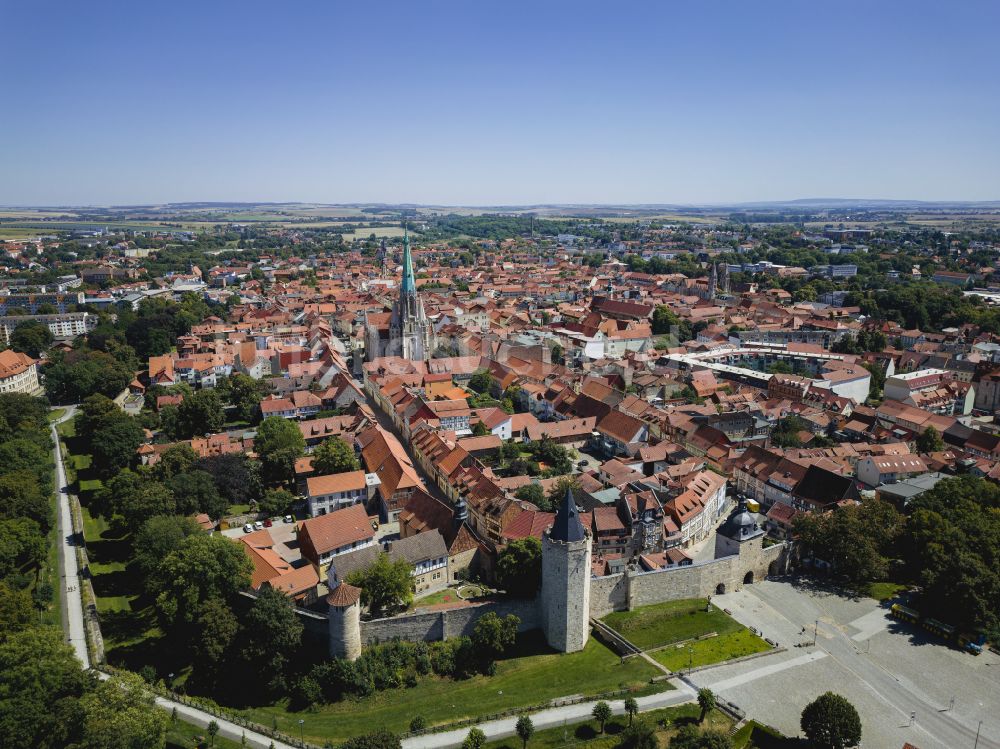 Mühlhausen von oben - Stadtansicht vom Innenstadtbereich in Mühlhausen im Bundesland Thüringen, Deutschland