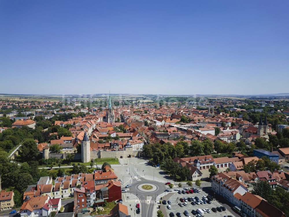 Mühlhausen aus der Vogelperspektive: Stadtansicht vom Innenstadtbereich in Mühlhausen im Bundesland Thüringen, Deutschland