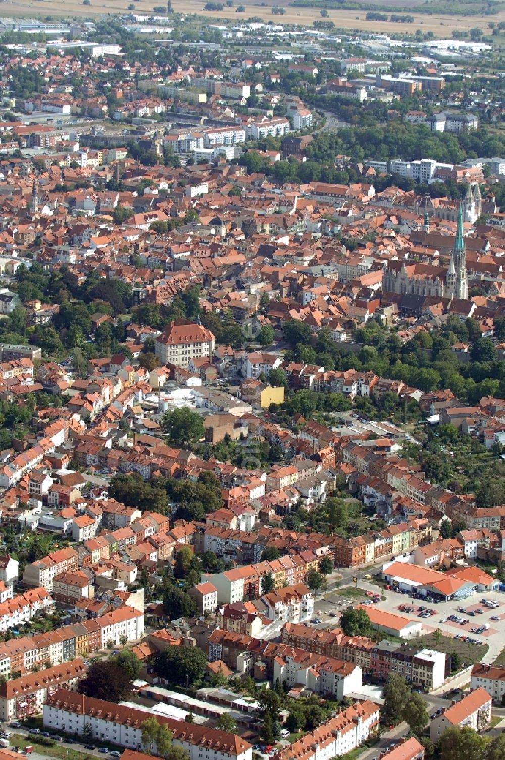 Luftaufnahme Mühlhausen - Stadtansicht vom Innenstadtbereich in Mühlhausen im Bundesland Thüringen, Deutschland