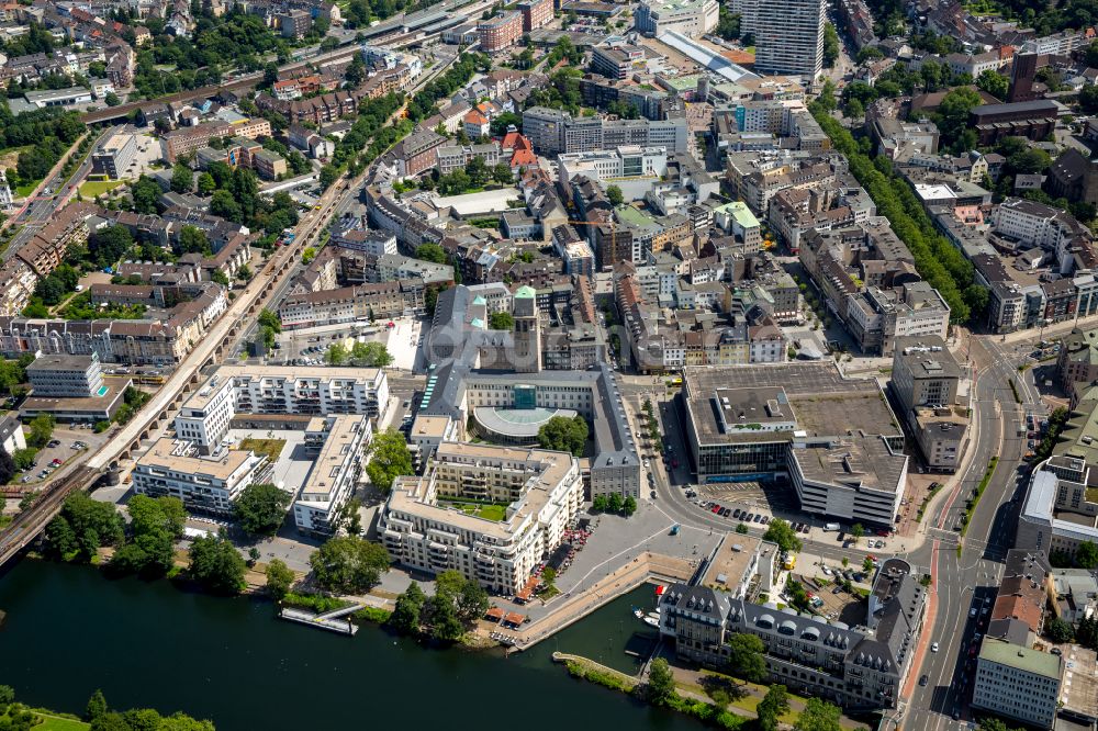 Luftaufnahme Mülheim an der Ruhr - Stadtansicht vom Innenstadtbereich in Mülheim an der Ruhr im Bundesland Nordrhein-Westfalen, Deutschland