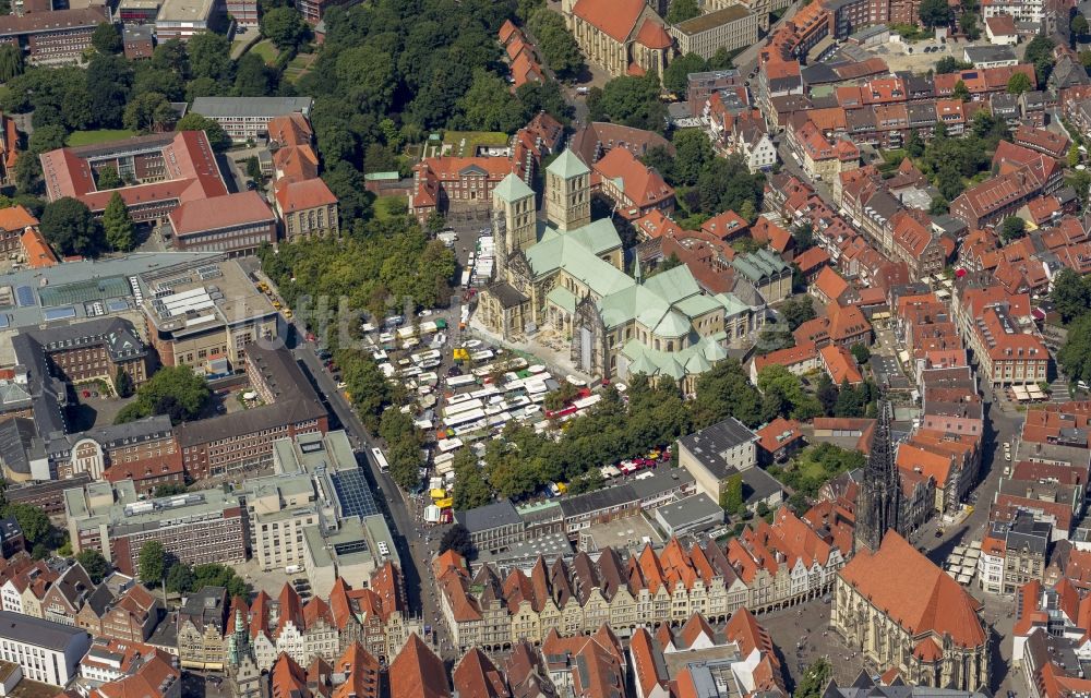 Münster von oben - Stadtansicht vom Innenstadtbereich Münster im Bundesland Nordrhein-Westfalen