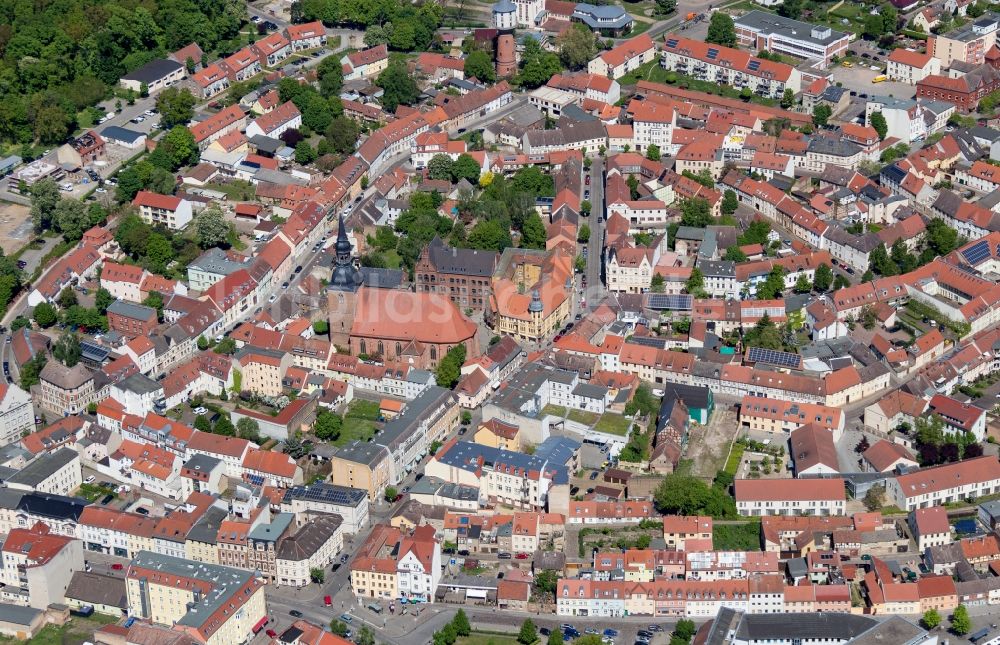 Luftbild Nauen - Stadtansicht vom Innenstadtbereich in Nauen im Bundesland Brandenburg, Deutschland