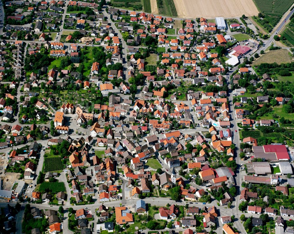 Neckarwestheim aus der Vogelperspektive: Stadtansicht vom Innenstadtbereich in Neckarwestheim im Bundesland Baden-Württemberg, Deutschland