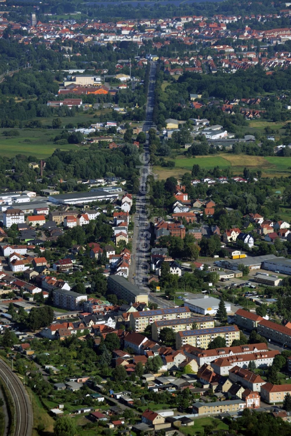 Neustrelitz von oben - Stadtansicht vom Innenstadtbereich in Neustrelitz im Bundesland Mecklenburg-Vorpommern